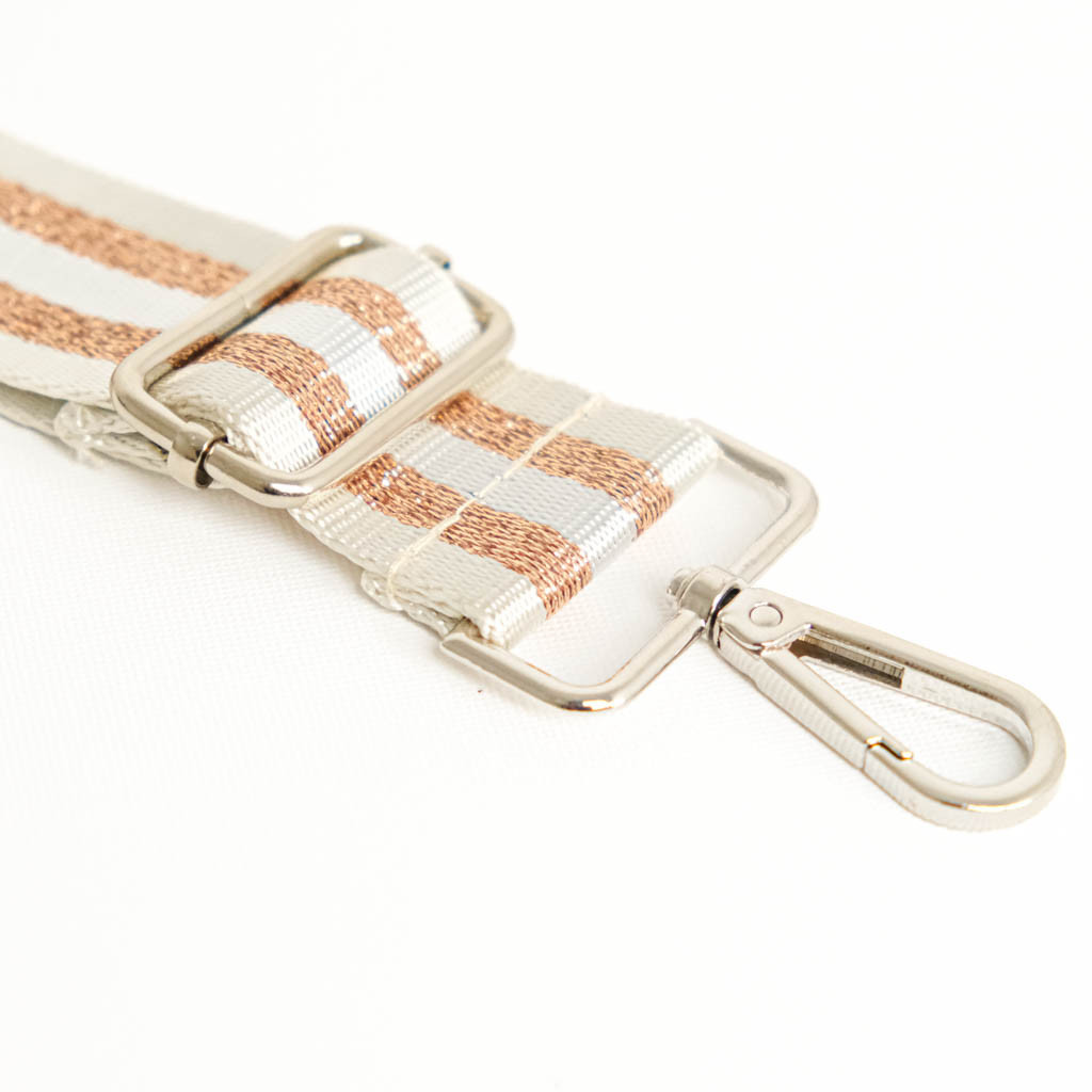 Ecru Tri-Color Lurex Shoulder Strap - Maison Klem